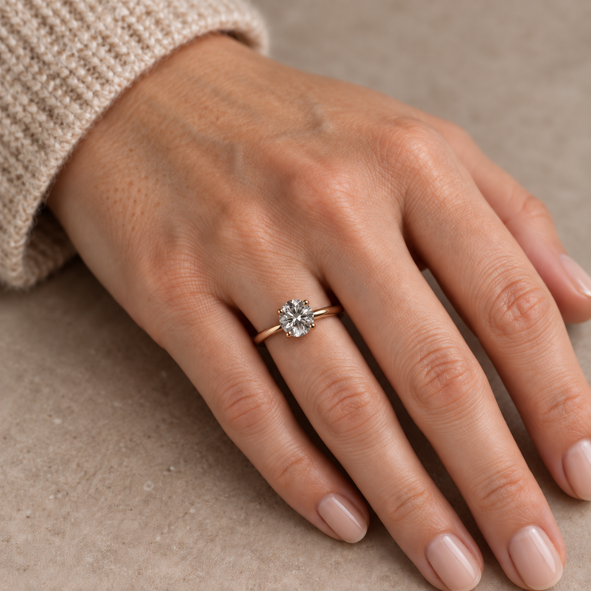 18ct Rose Gold Classic 1.00ct Diamond Solitaire Ring – H/SI