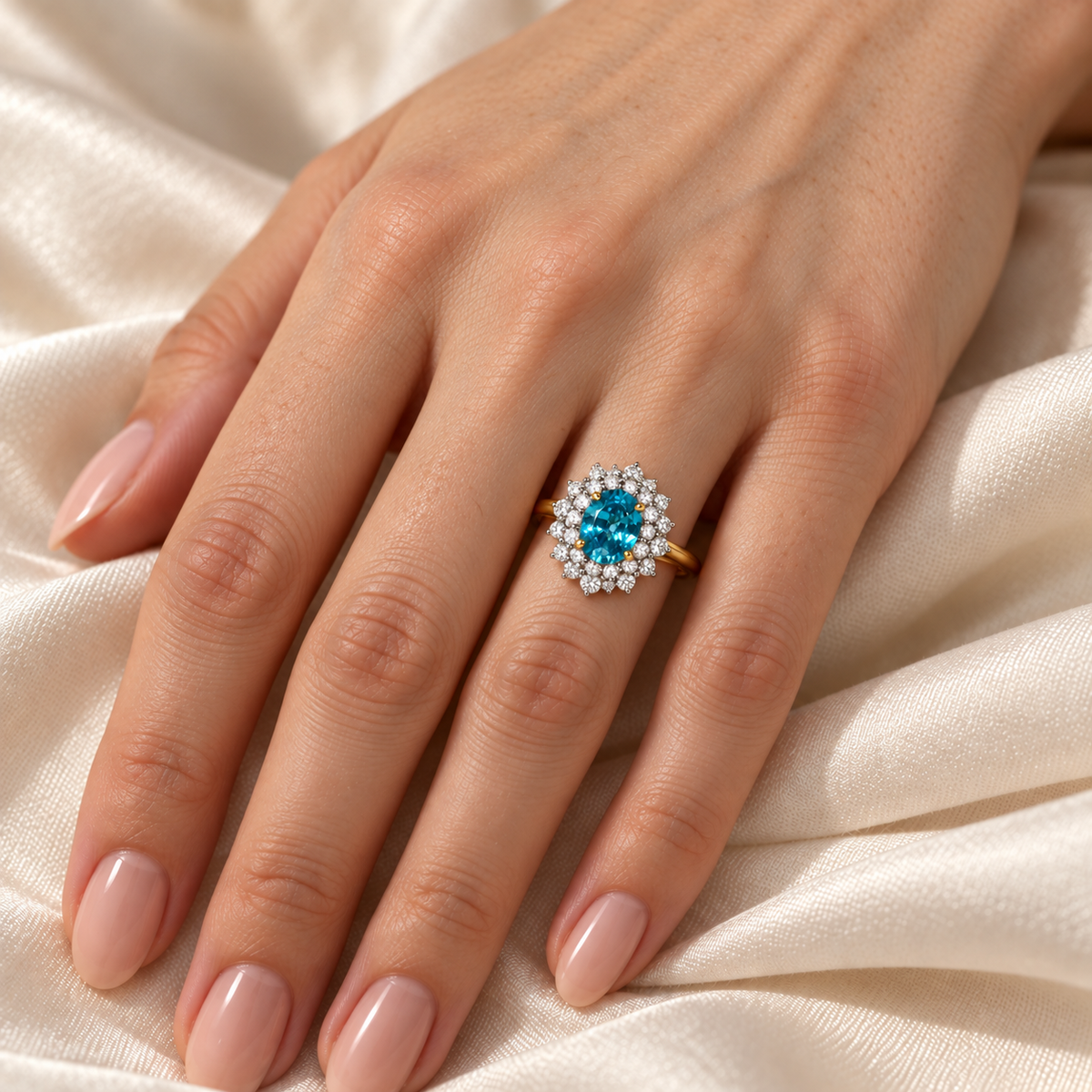 18ct Yellow Gold Tourmaline & Diamond Dress Ring