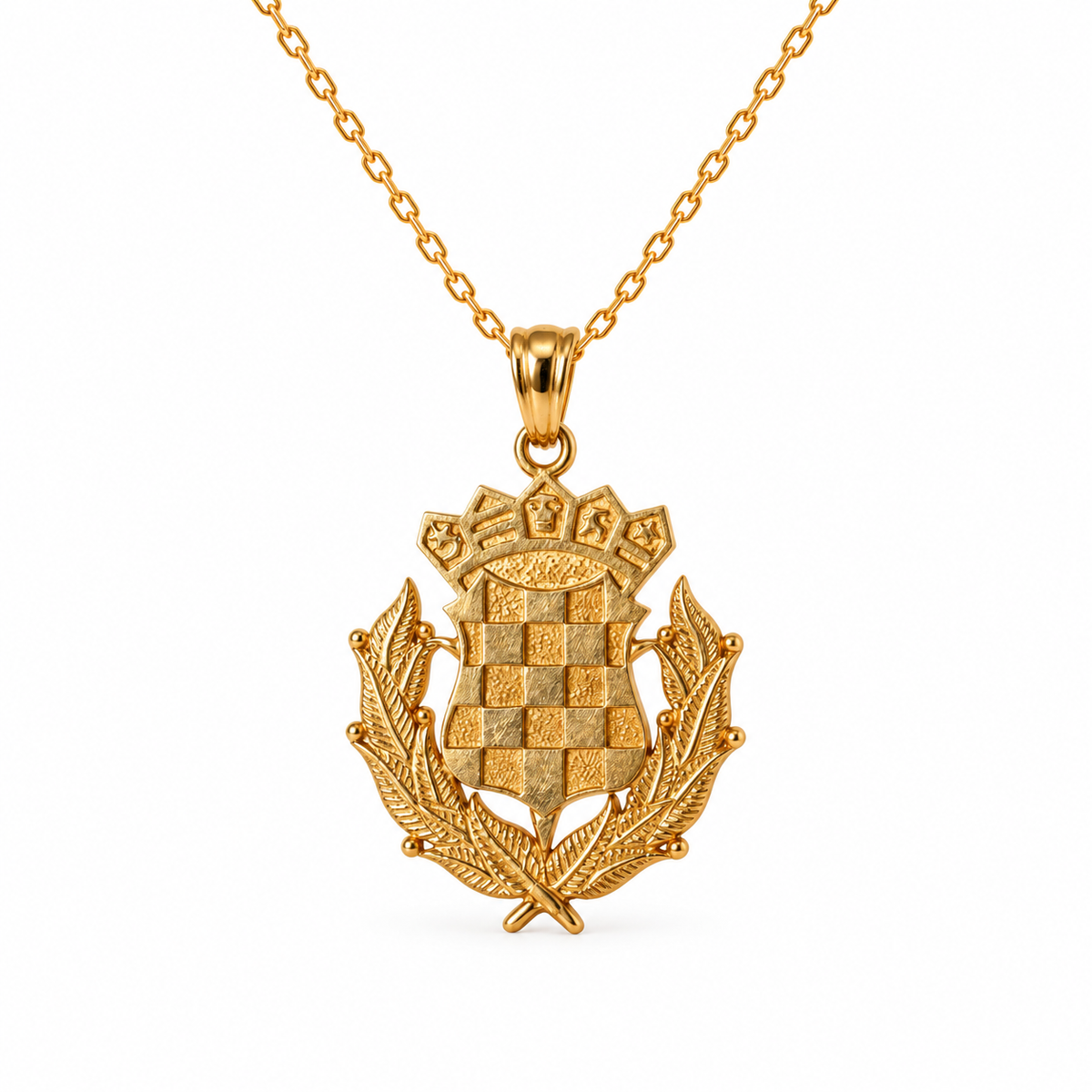9ct Yellow Gold Croatian Crest Shield Pendant
