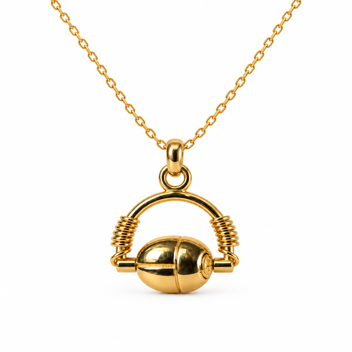 Handcrafted 18ct Yellow Gold Egyptian Scarab Swivel Pendant