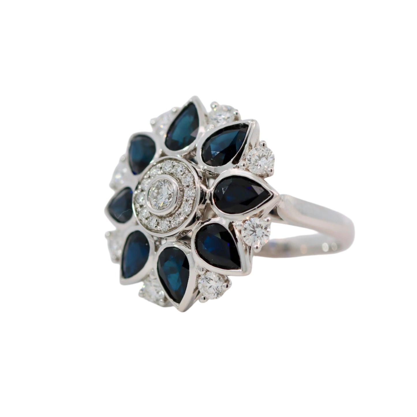 18K White Gold 'The Sophia' Ring - 1.00ct TDW H/I SI - Australian Sapphires - Ltd Ed 1 of 50