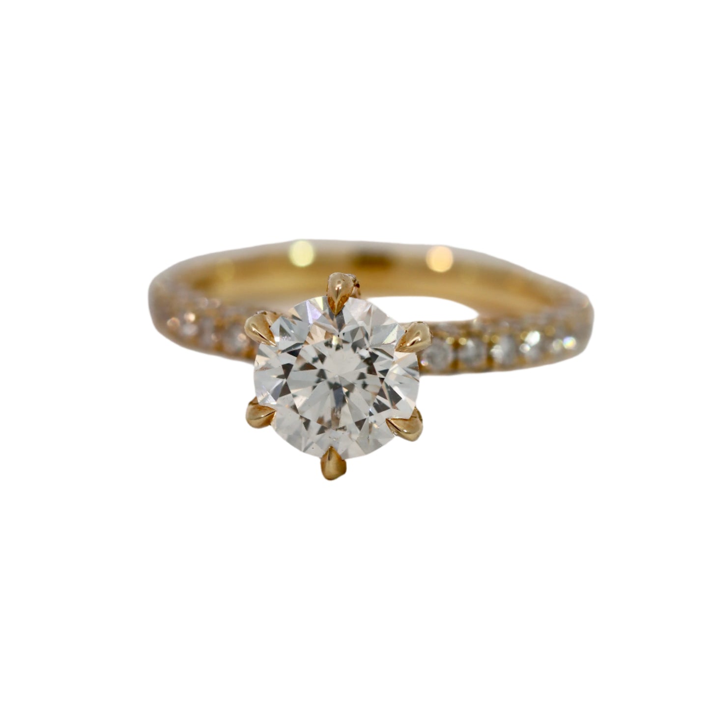 18K Yellow Gold 1.20ct Brillant Cut Engagement Ring