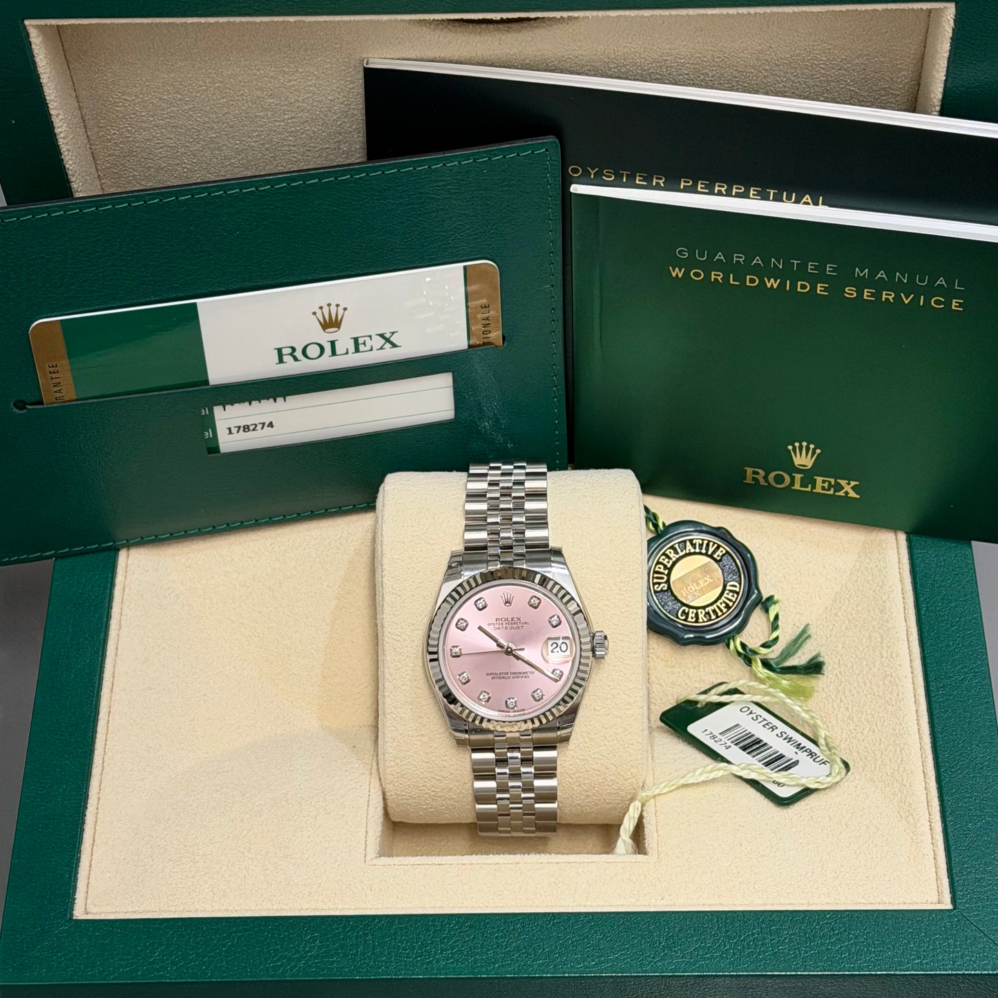 2016 Rolex Datejust 31MM - Factory Pink Diamond Dial - Unworn