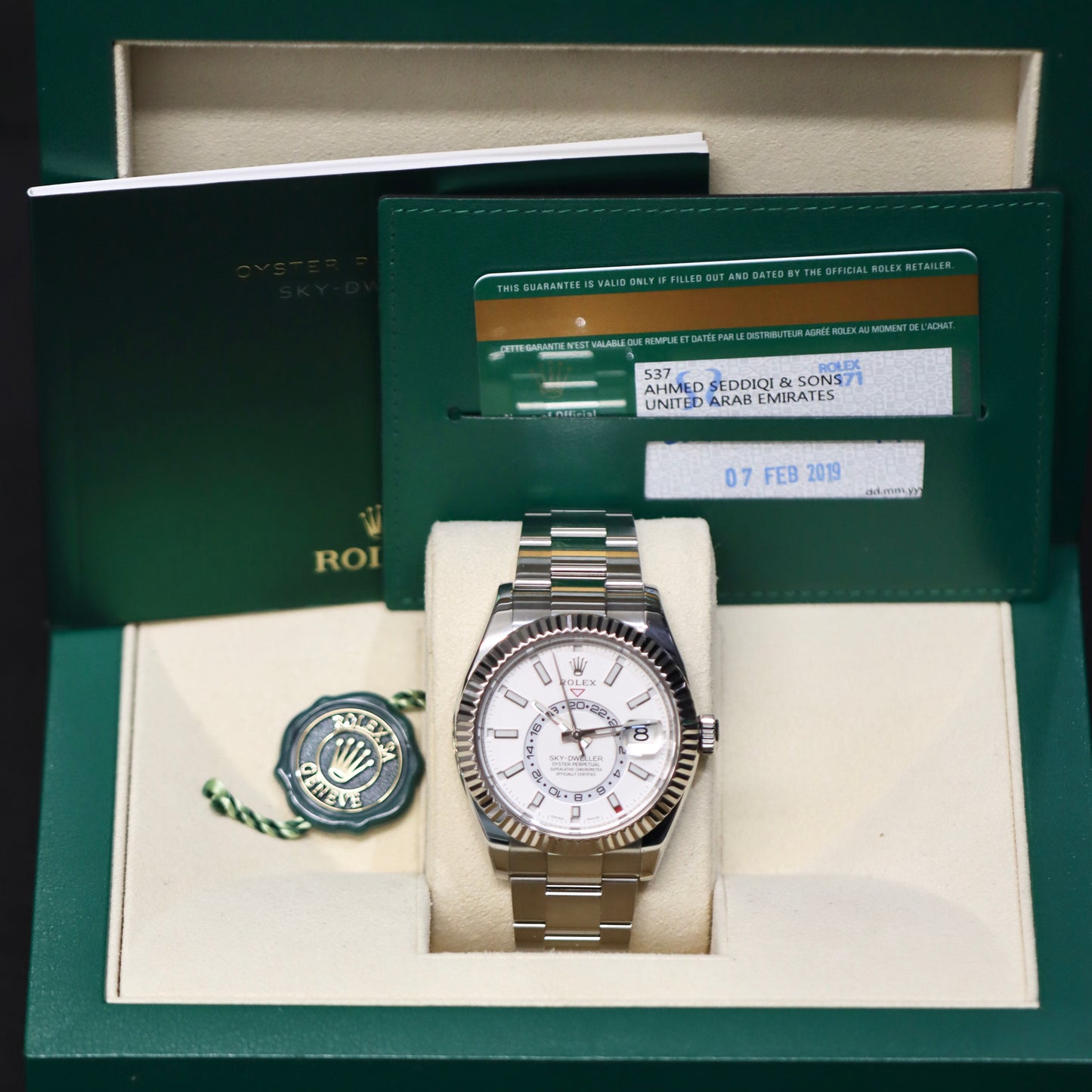 2019 Rolex Sky-Dweller 326934 - Steel - White Index - B&P