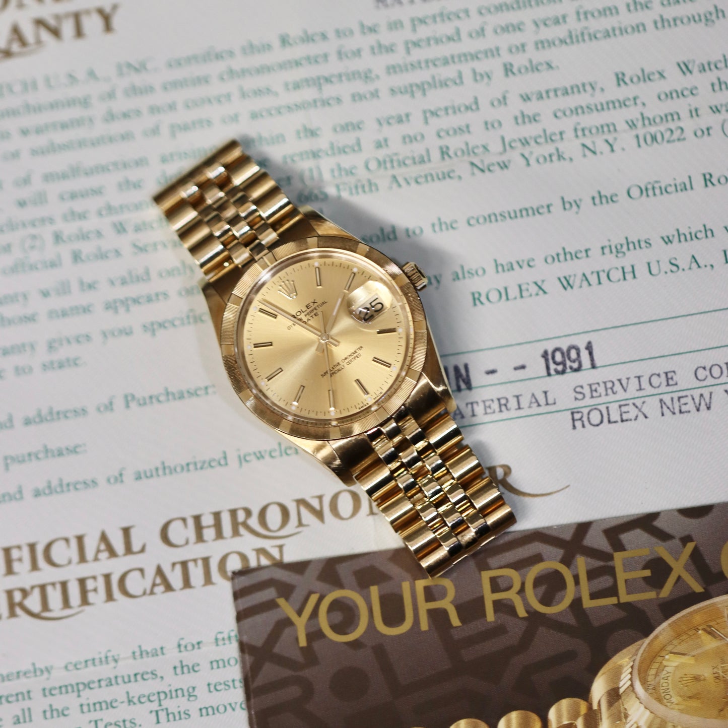 14K Yellow Gold Rolex Date 36MM - Ref: 1503 - Rolex Serviced - B&P