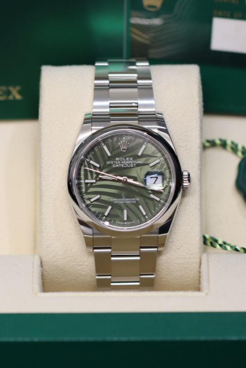 2021 Rolex Datejust 126200 Green Palm Motif