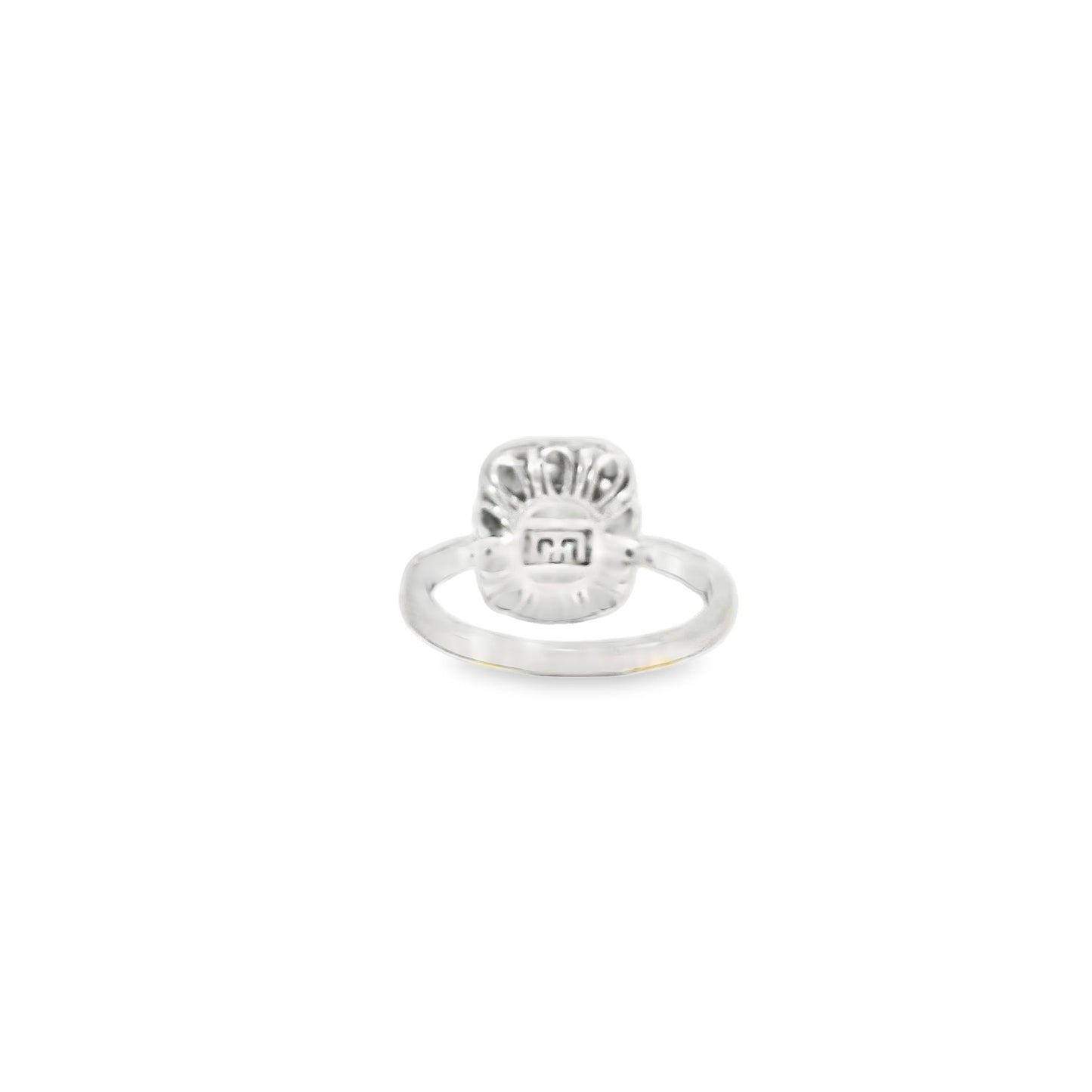 14K White Gold Cushion shape Cluster Diamond Ring