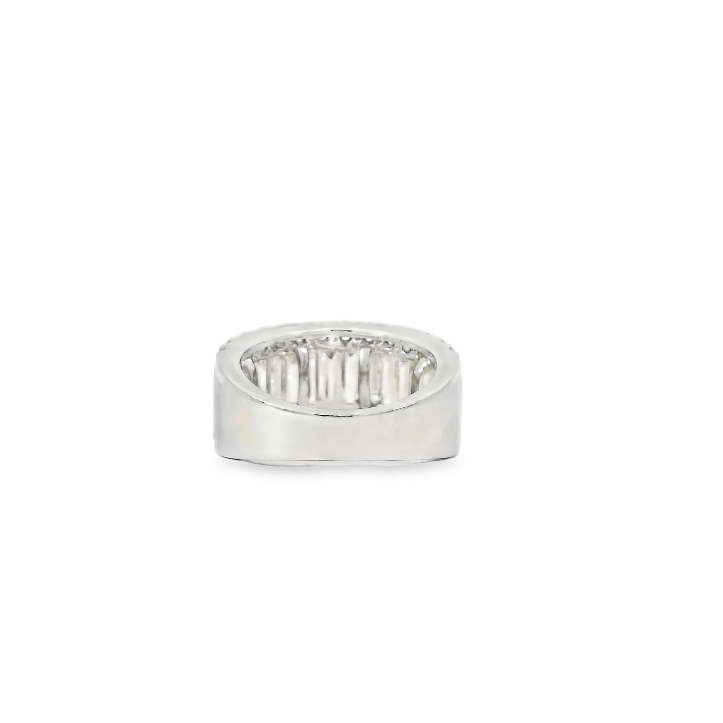 18K White Gold Baguette & Round Diamond Ring