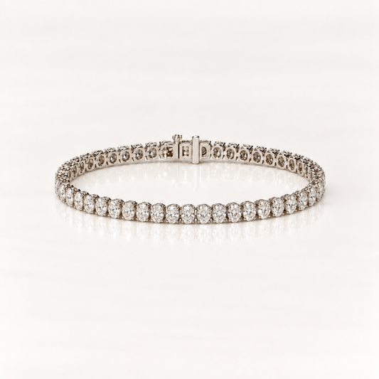 14ct White Gold 8.00ct Oval Lab-Grown Diamond Tennis Bracelet