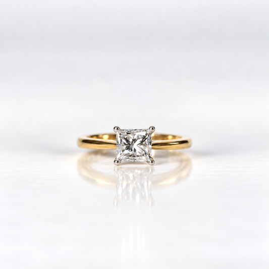 14ct Yellow Gold 1.04ct Princess-Cut Diamond Solitaire Ring – IGI Certified