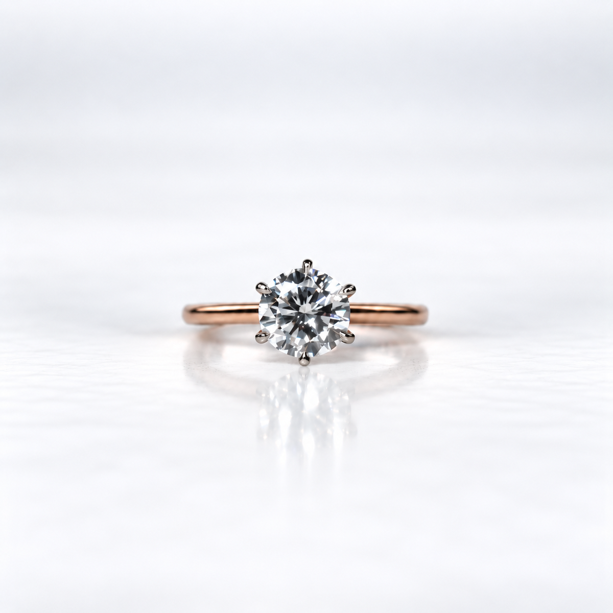 18ct Rose Gold 1.25ct Six-Claw Diamond Solitaire Ring – HRD Certified