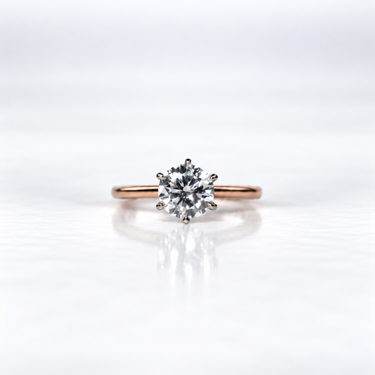 18ct Rose Gold 1.25ct Six-Claw Diamond Solitaire Ring – HRD Certified