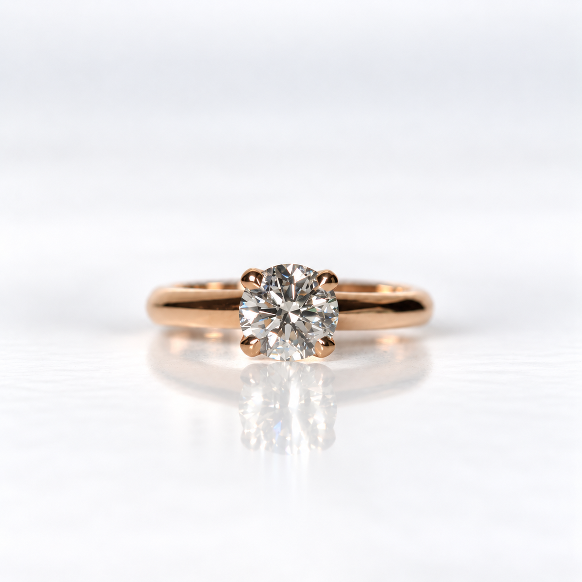 18ct Rose Gold Classic 1.00ct Diamond Solitaire Ring – H/SI