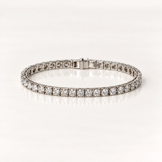 18ct White Gold 10.00ct Natural Diamond Tennis Bracelet