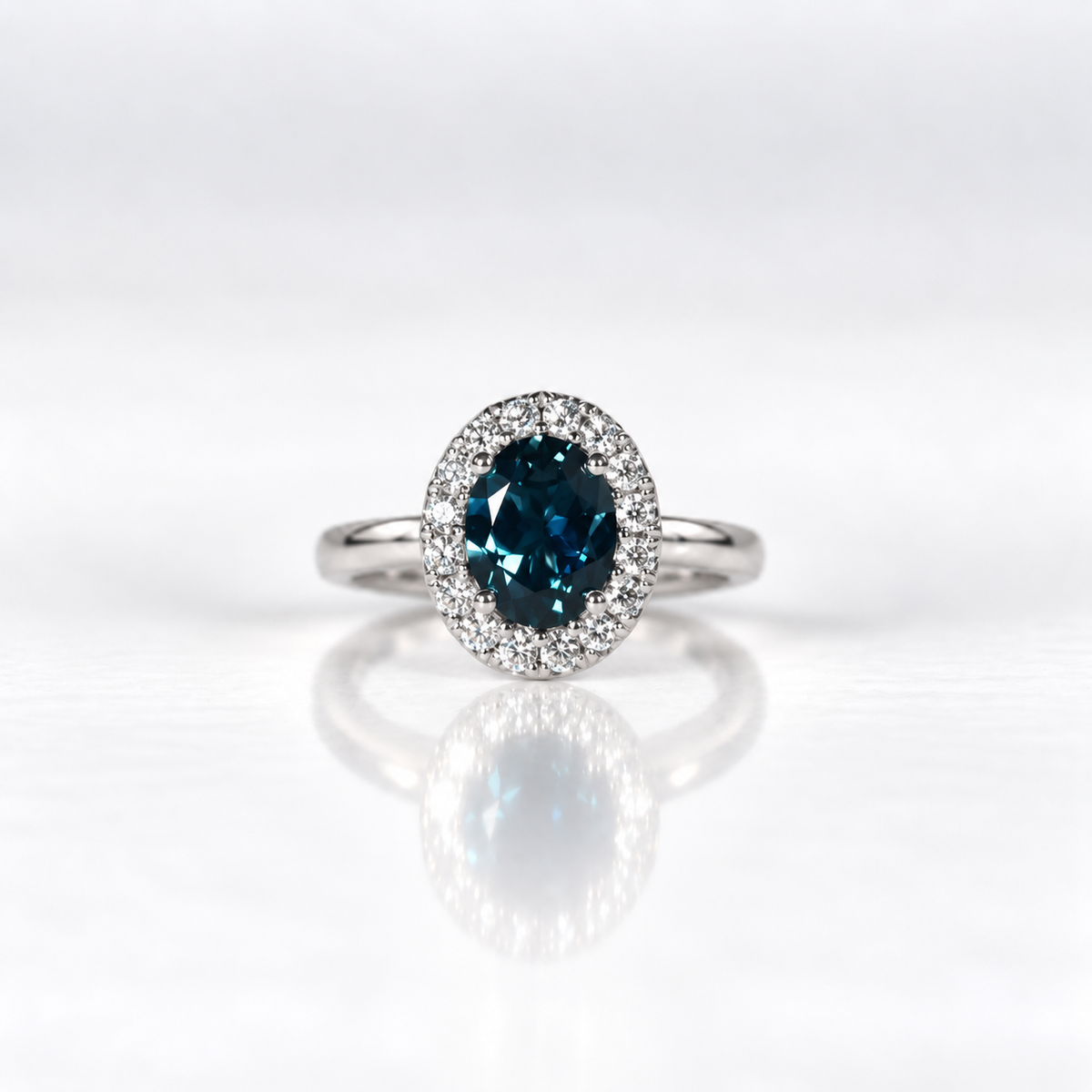 18ct White Gold 2.20ct Sapphire & Diamond Dress Ring
