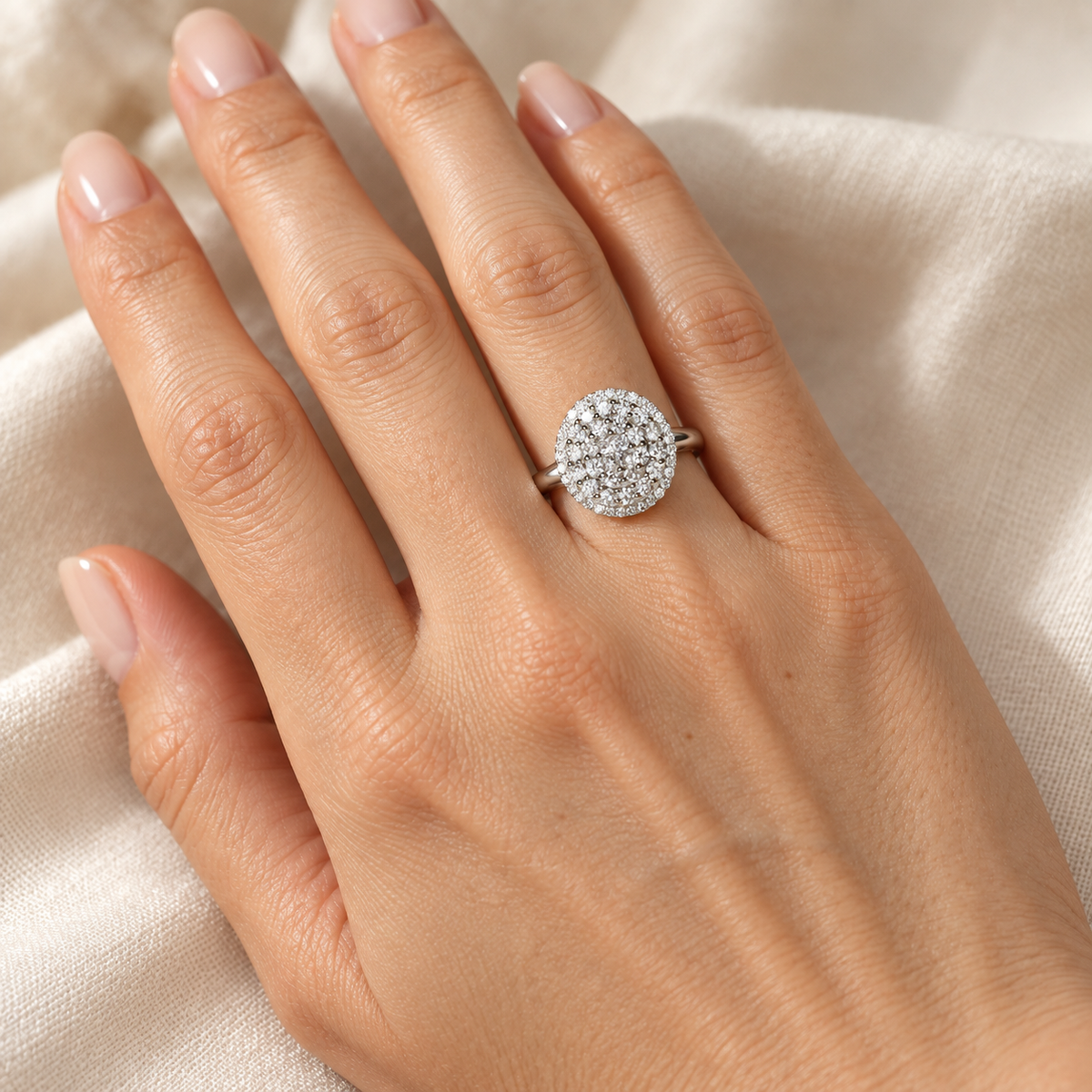 18ct White Gold Diamond Dress Ring