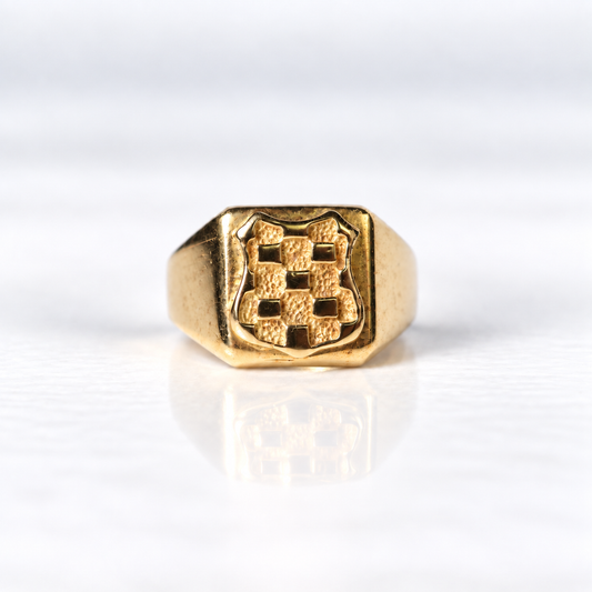18ct Yellow Gold Men’s Croatian Shield Ring