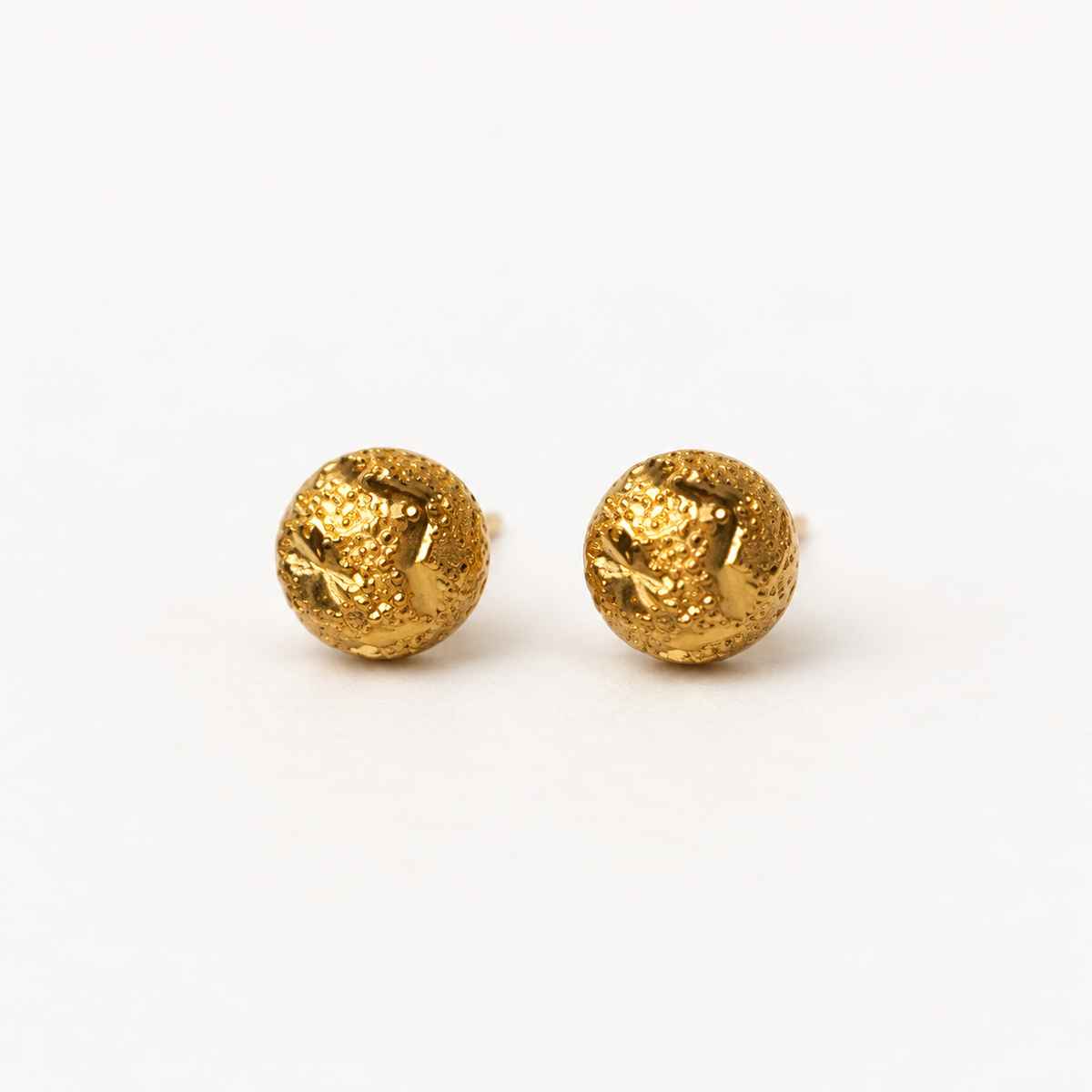 24ct Yellow Gold Decorative Ball Stud Earrings