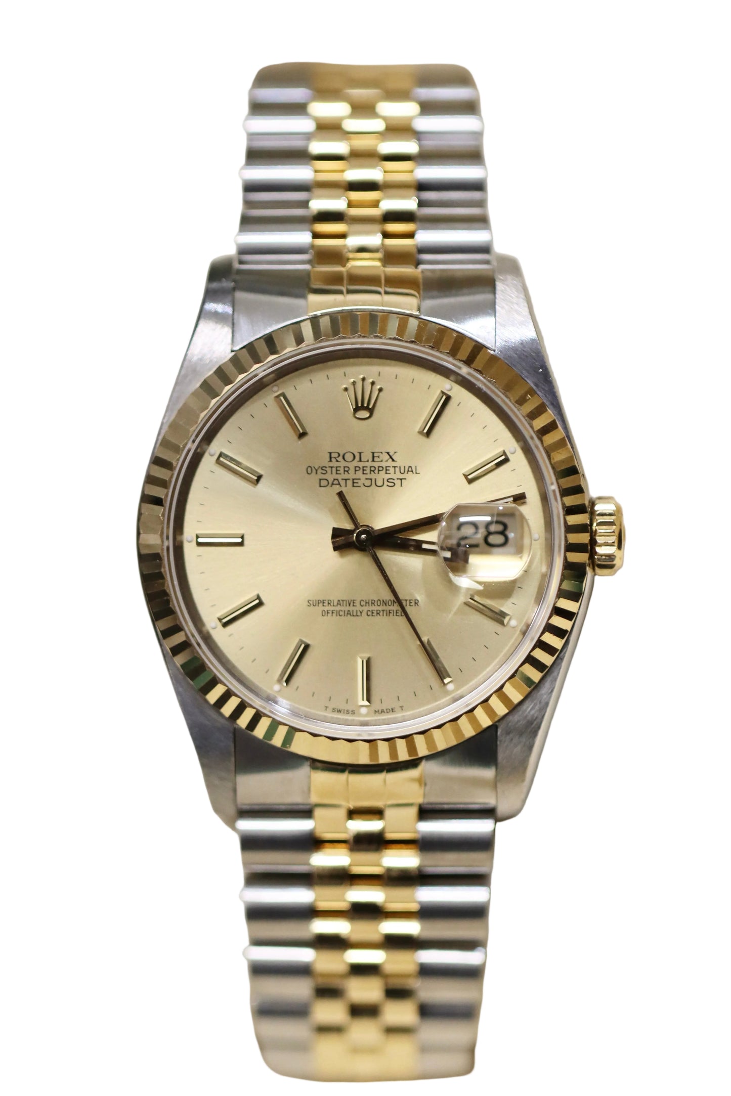 Rolex Datejust 36MM - Champagne - Ref: 16233 - 18K Yellow Gold & Steel