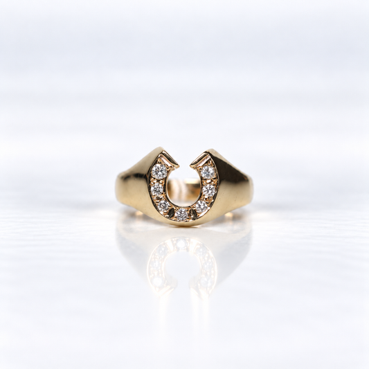 9ct Yellow Gold Men’s Diamond Horseshoe Ring