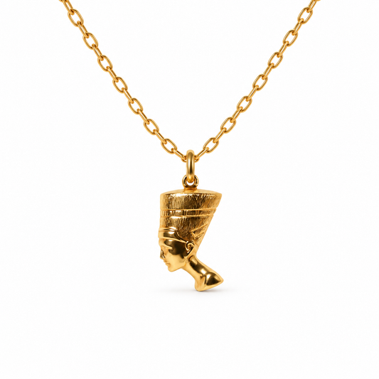 9ct Yellow Gold Queen Nefertiti Pendant-Pendant Only