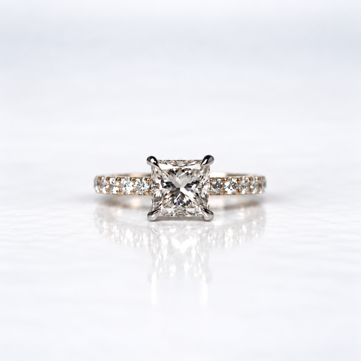18ct Yellow Gold 2.02ct Princess-Cut Diamond Engagement Ring