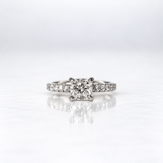 GIA-Certified 0.91ct Cushion-Cut Diamond Engagement Ring – F/VS1