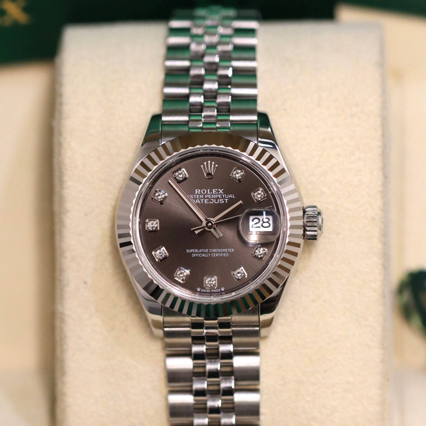 2020 Rolex Datejust 28MM - Dark Grey Diamond Dial - 279174