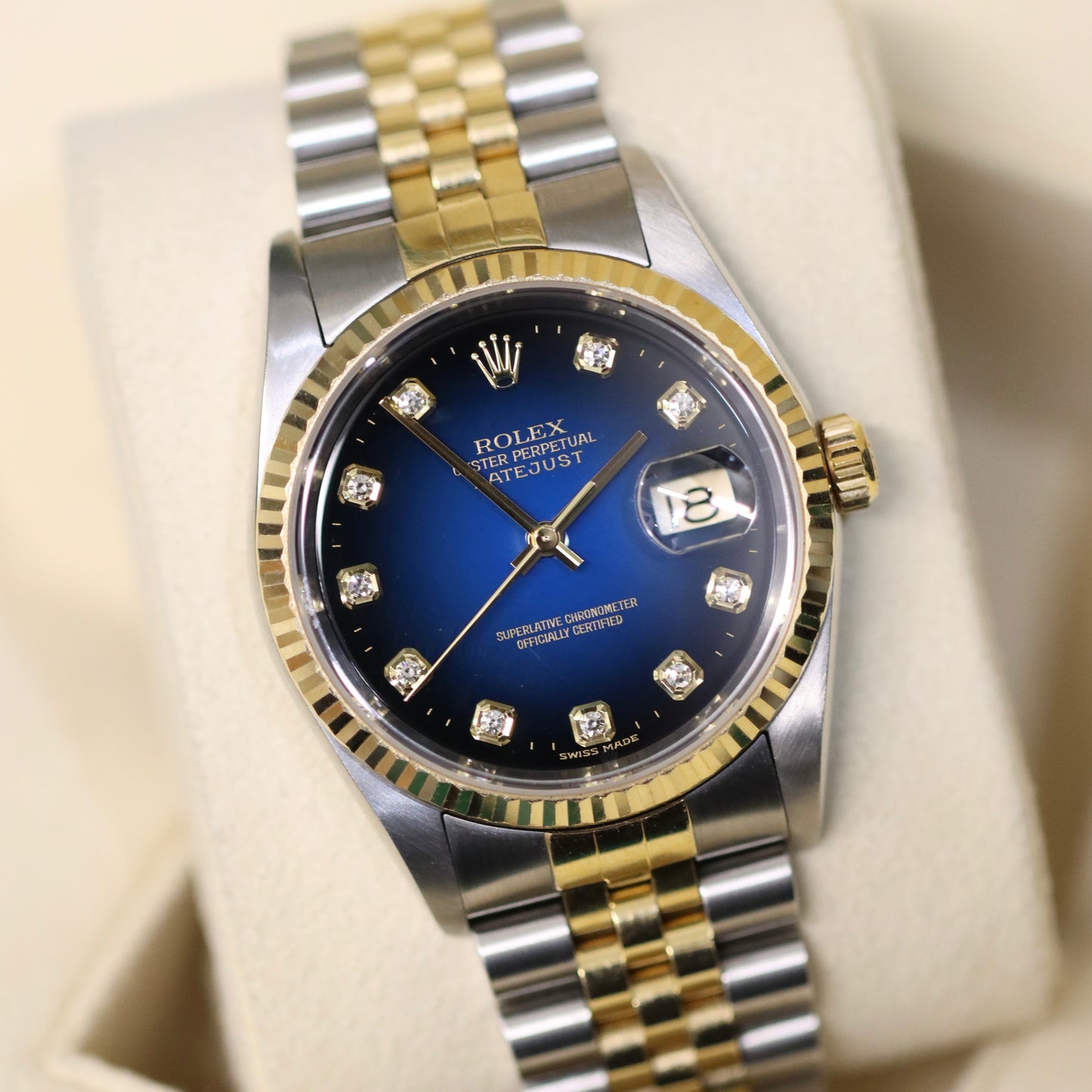 Rolex Datejust 36MM 16233 - Blue Vignette Dial - Box & Papers