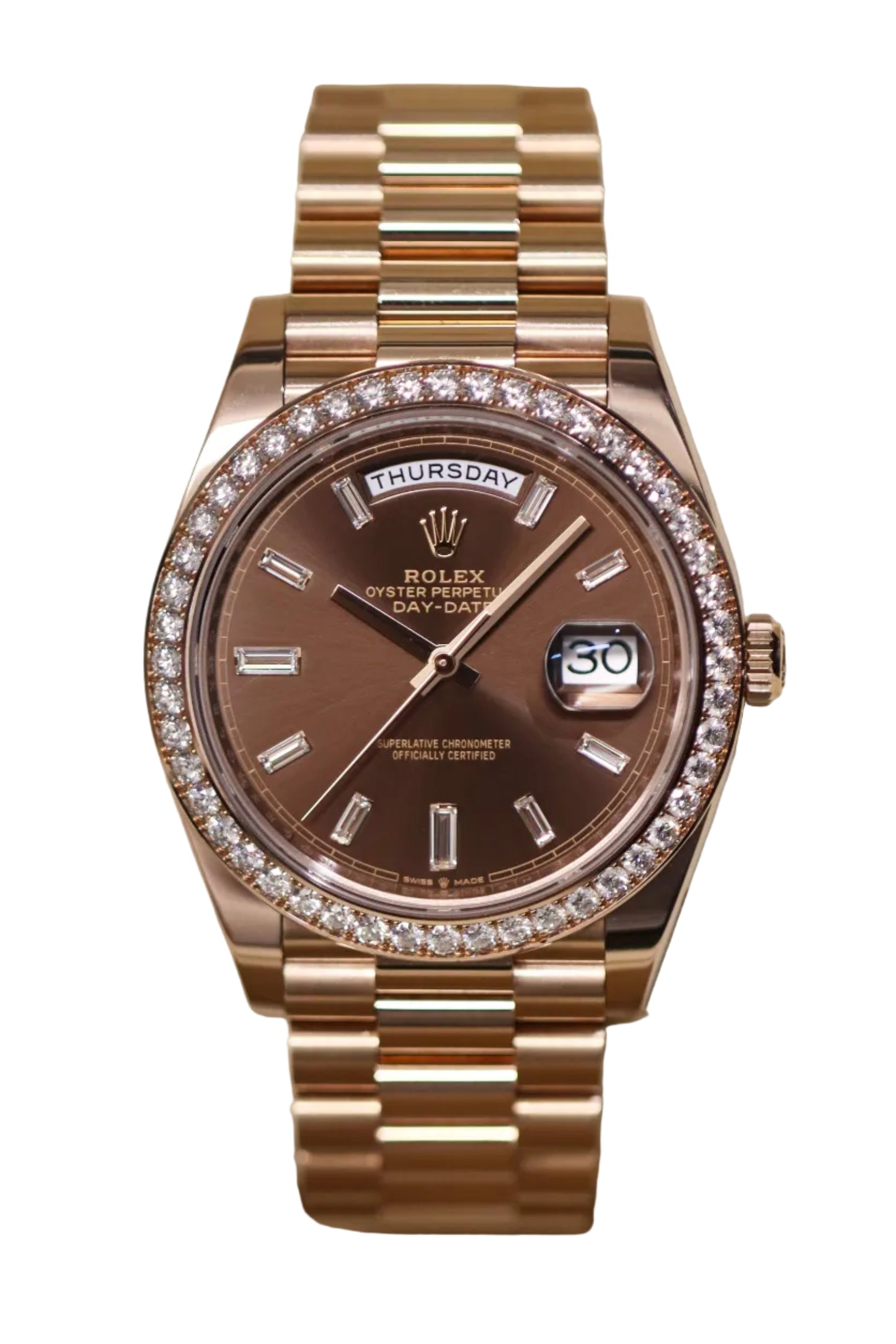 2023 Rolex Day-Date - Factory Diamonds - Chocolate Dial - 40MM - 228345RBR