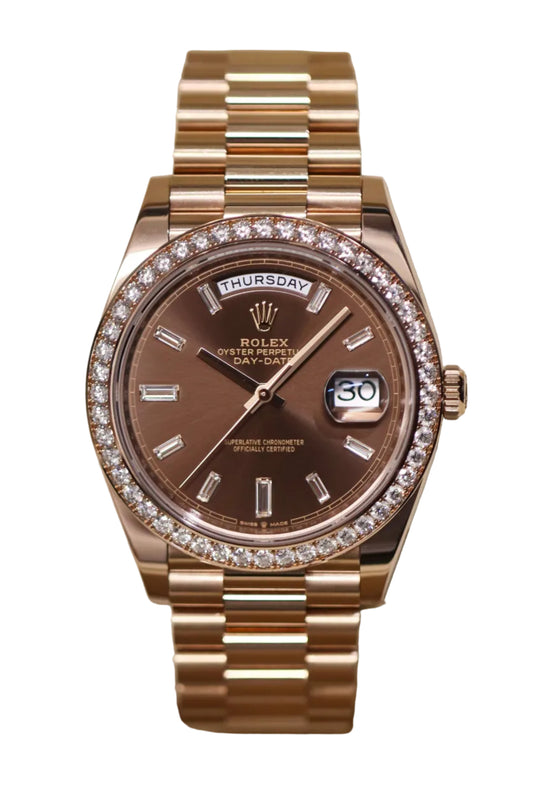 2023 Rolex Day-Date - Factory Diamonds - Chocolate Dial - 40MM - 228345RBR