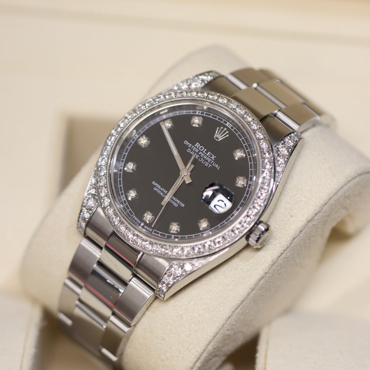 2022 Rolex Datejust 41MM - Custom Diamond F VS - Box and Papers