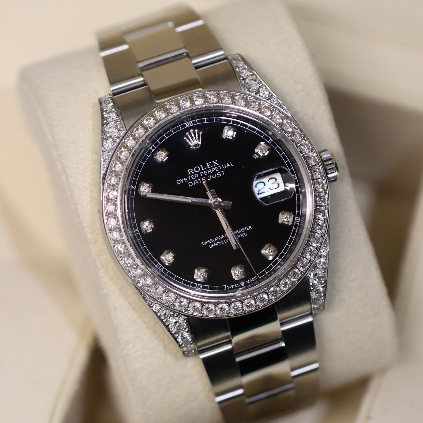 2022 Rolex Datejust 41MM - Custom Diamond F VS - Box and Papers