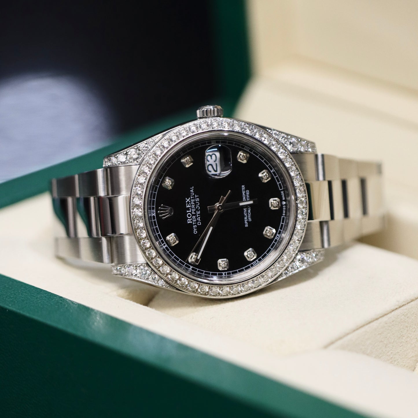 2022 Rolex Datejust 41MM - Custom Diamond F VS - Box and Papers