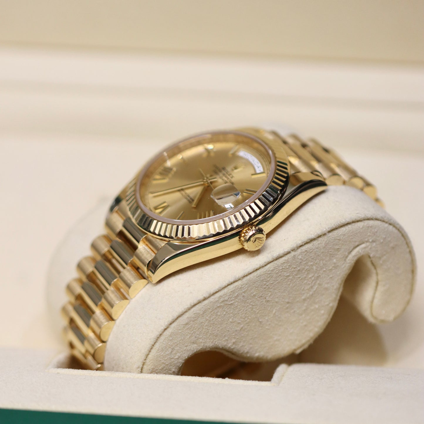2022 Rolex Day-Date 40MM - 228238 - Champagne Roman - Box & Papers