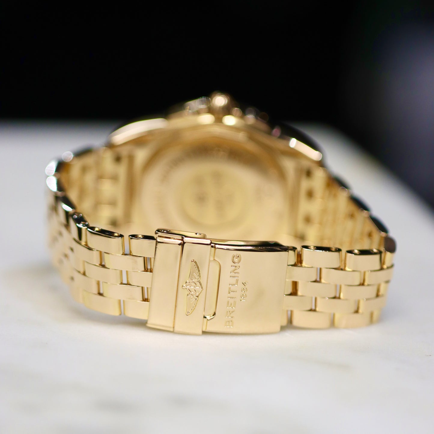 18K Yellow Gold Breitling Galactic 36MM - REF: H3733053 - MOP - Factory Diamonds