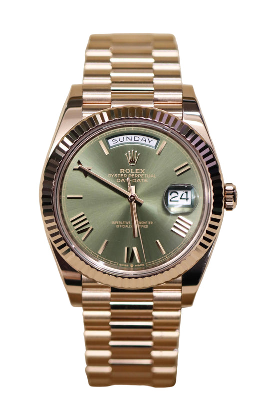 2025 Rolex Day-Date 40MM - Olive - Rose Gold - 228235