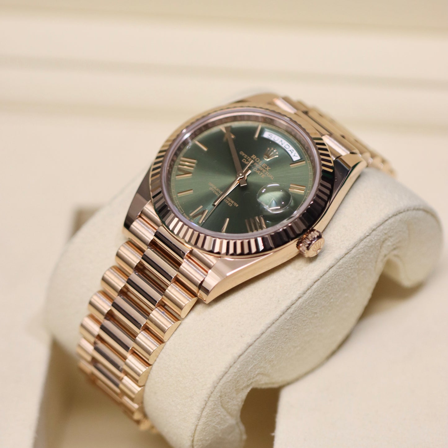 2025 Rolex Day-Date 40MM - Olive - Rose Gold - 228235