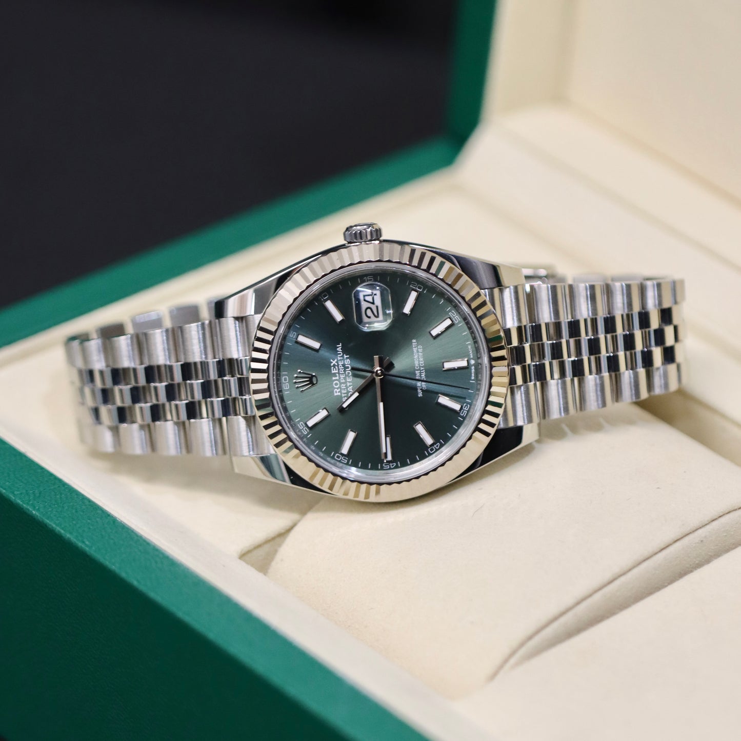 2025 Rolex Datejust 41MM - Mint Green - Fluted Jubilee