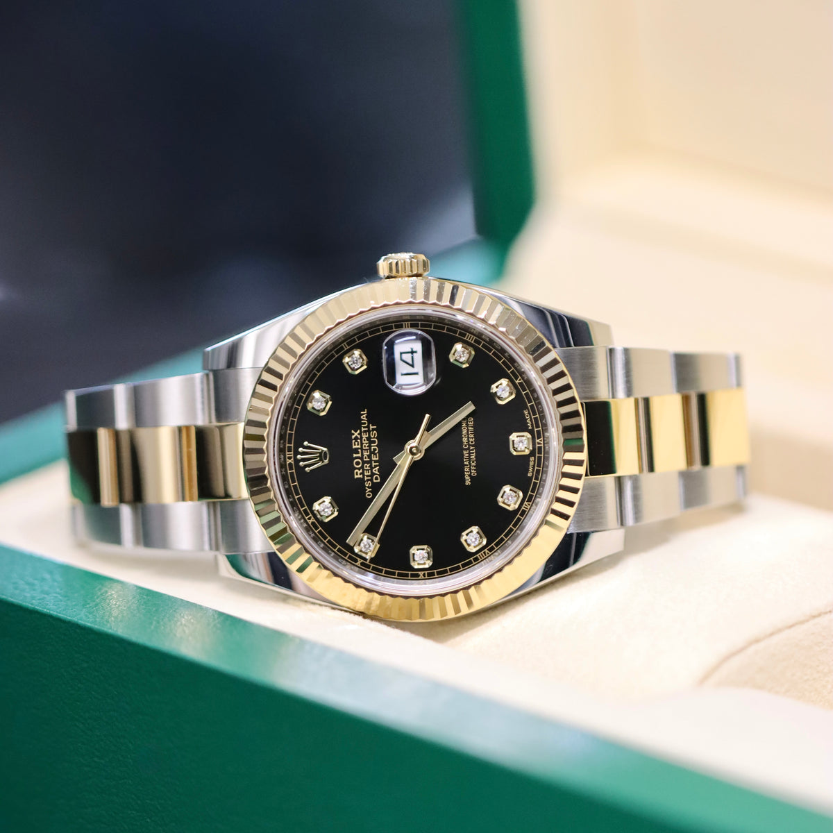 Rolex Datejust 41MM - Black Diamond Dial - 18K Yellow Gold & Steel