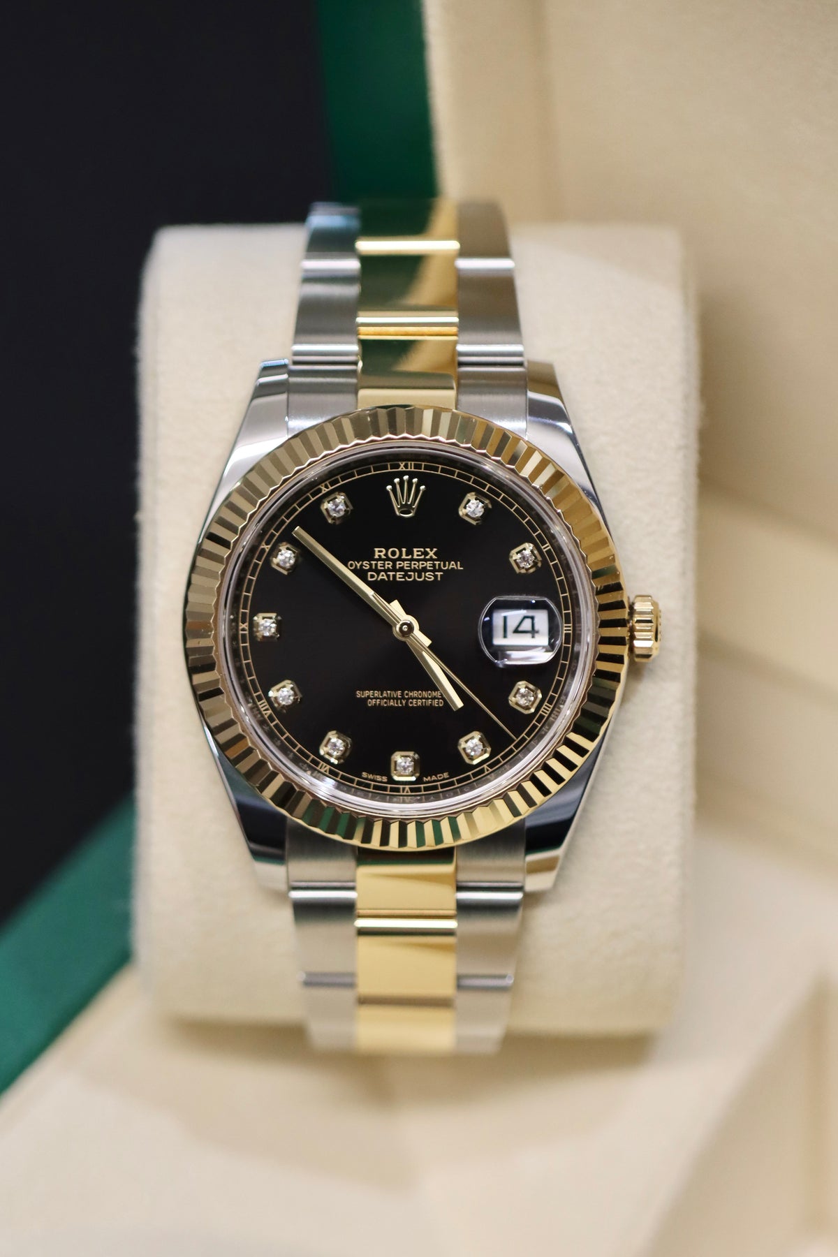 Rolex Datejust 41MM - Black Diamond Dial - 18K Yellow Gold & Steel