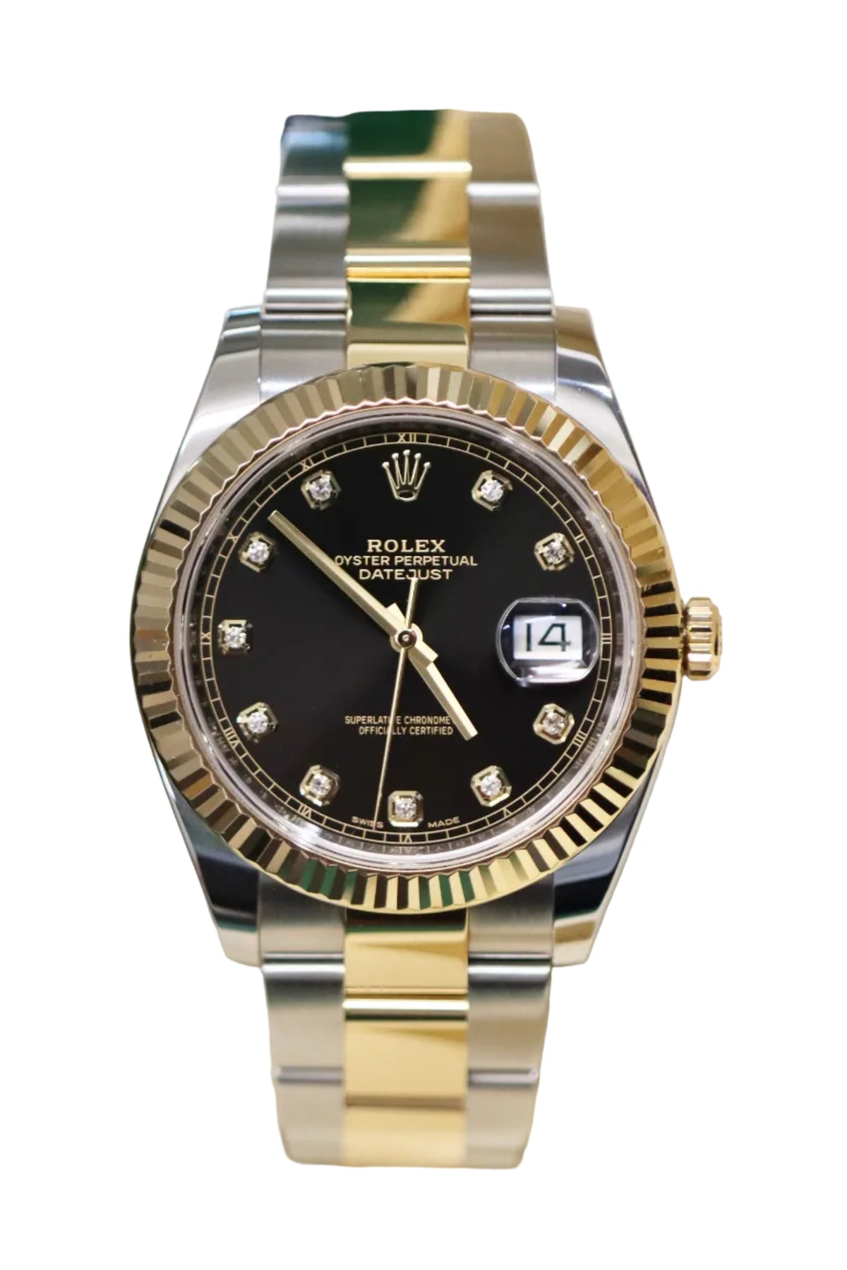 Rolex Datejust 41MM - Black Diamond Dial - 18K Yellow Gold & Steel
