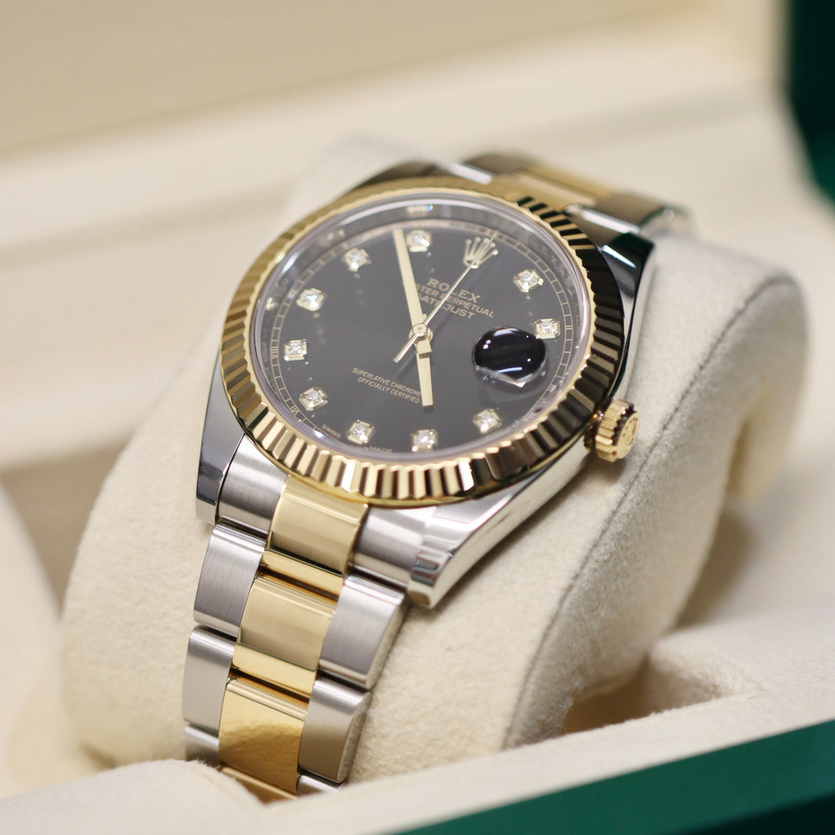 Rolex Datejust 41MM - Black Diamond Dial - 18K Yellow Gold & Steel