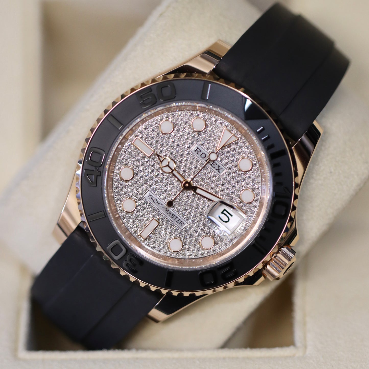 Discontinued - 2024 Rolex Yacht-Master 126655 - Factory Pave Diamond Dial