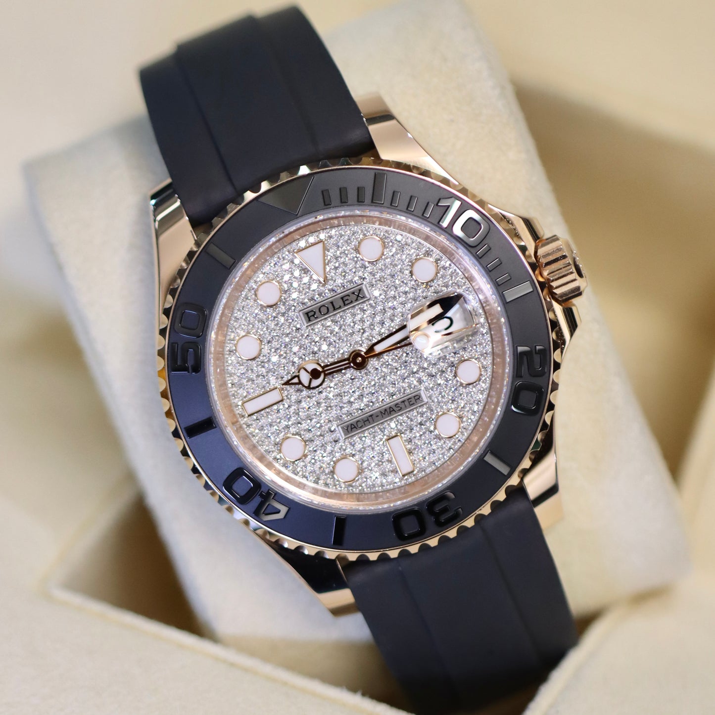 Discontinued - 2024 Rolex Yacht-Master 126655 - Factory Pave Diamond Dial