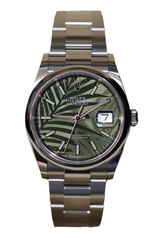 2021 Rolex Datejust 126200 Green Palm Motif