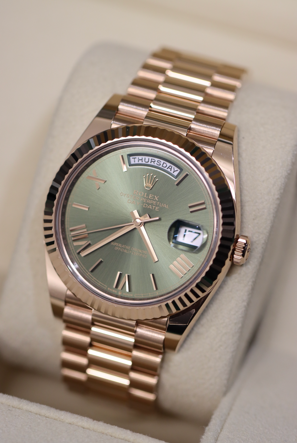 2023 Rolex Day-Date Olive Everose - 228235
