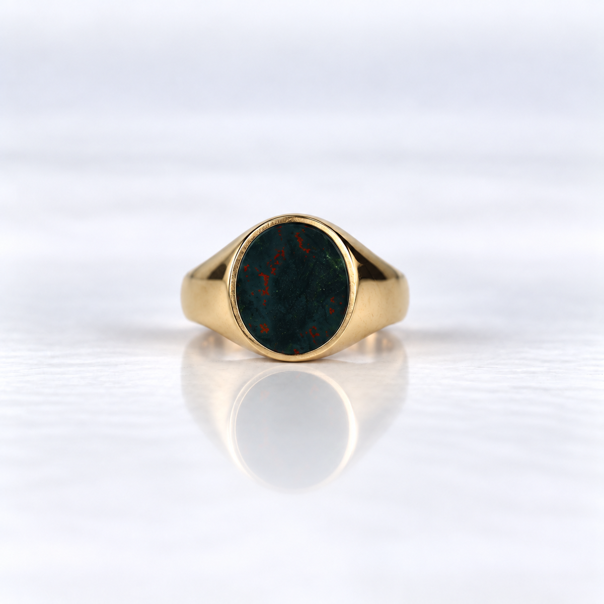 Vintage 1963 9ct Yellow Gold Men’s Bloodstone Signet Ring
